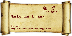 Marberger Erhard névjegykártya